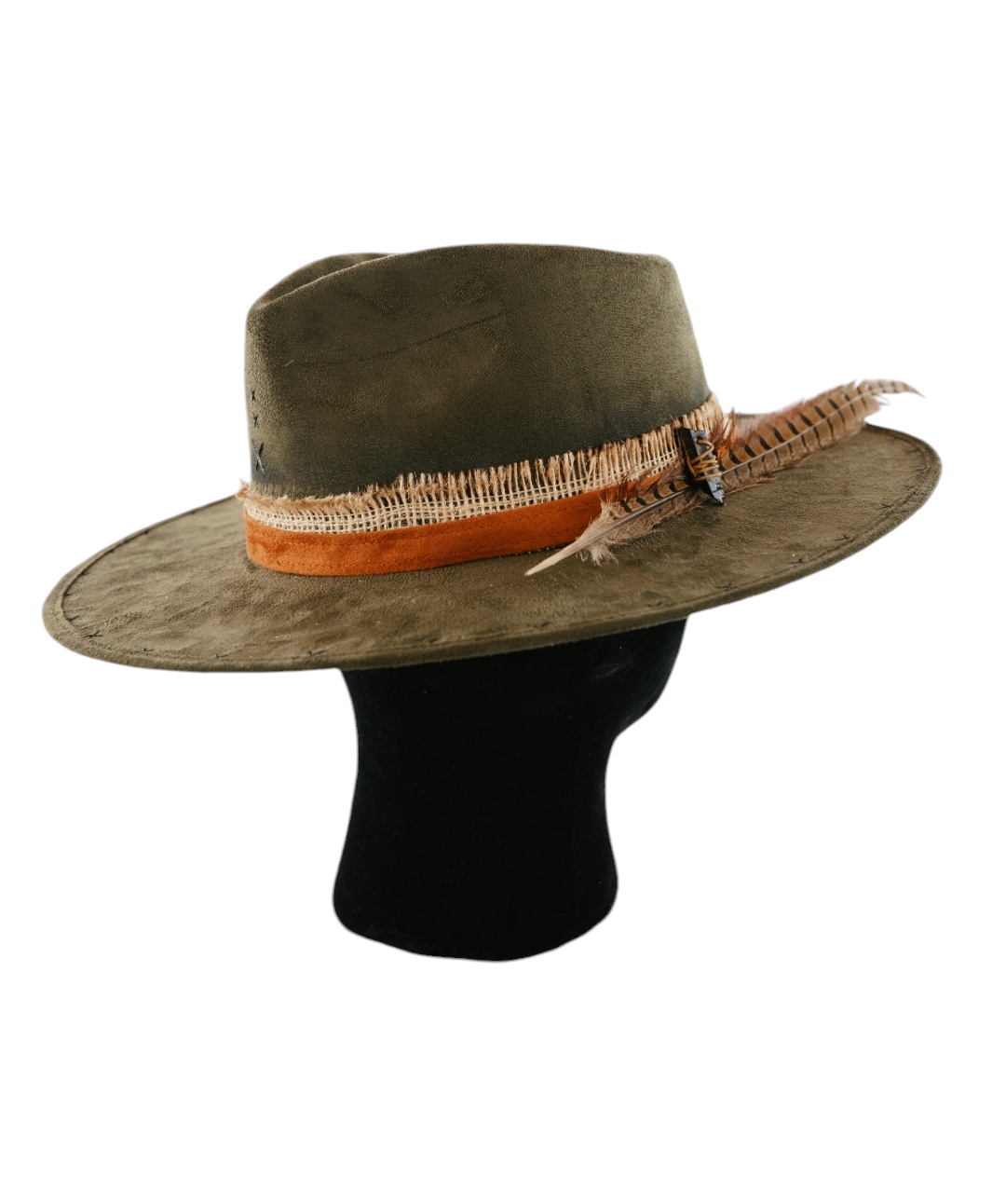 Dark Green Fedora With Pheasant Feather