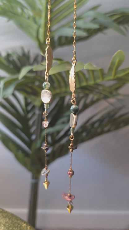 Gold Feather Face Chain