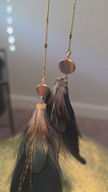 Dark Feathered Face Chain