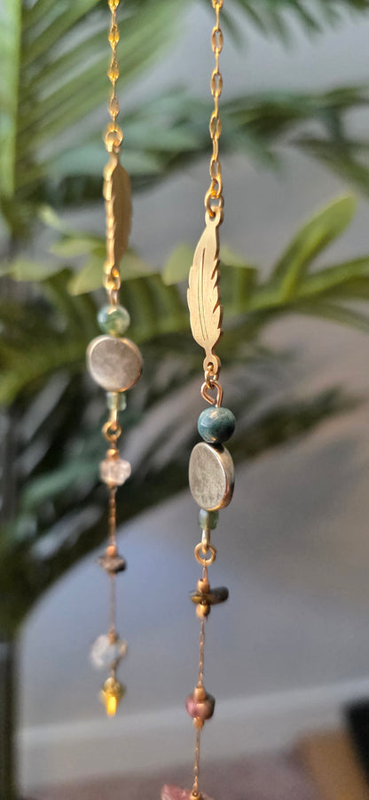 Gold Feather Face Chain